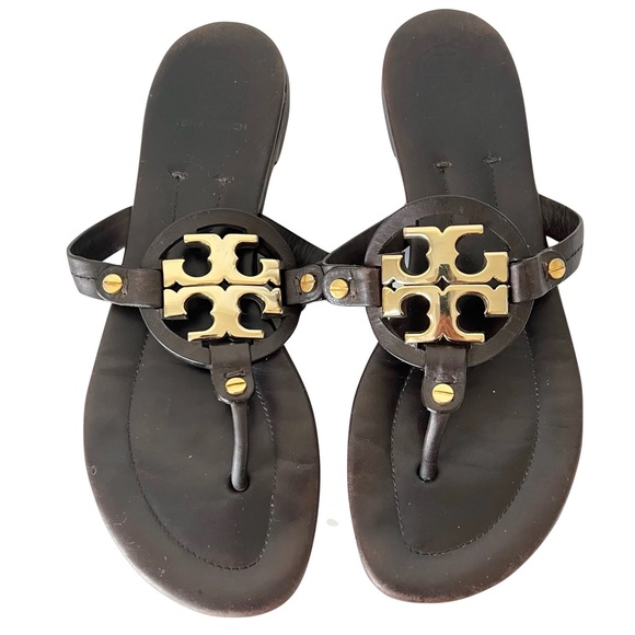 Tory Burch Shoes - Tory Burch Leather Miller Sandals Brown Size 8